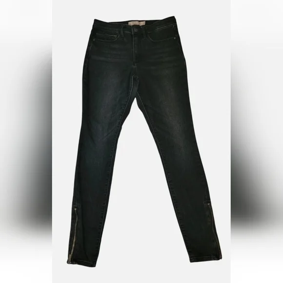 Athleta SculpTek Skinny Jeans Womens 4 Carbon Black Zip Ankle Stretch Mid Rise - Picture 2 of 15